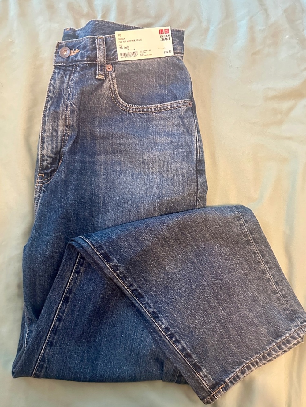 Uniqlo Peg Top High Rise Jeans - 28in